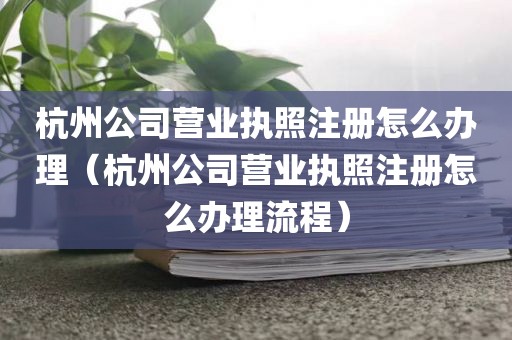 杭州公司营业执照注册怎么办理（杭州公司营业执照注册怎么办理流程）