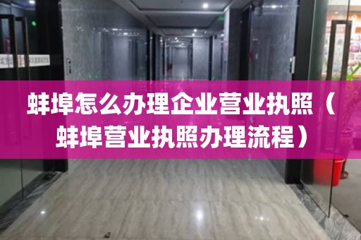 蚌埠怎么办理企业营业执照（蚌埠营业执照办理流程）