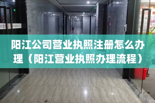 阳江公司营业执照注册怎么办理（阳江营业执照办理流程）